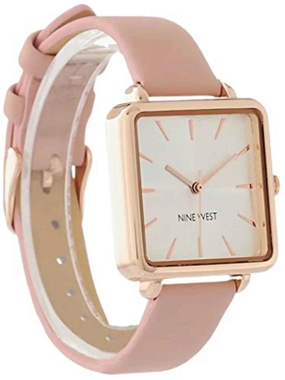 Nine West Women's Strap Watch Pink Rose Gold